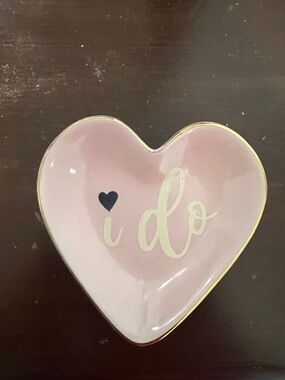 Pink Heart Trinket Dish "I do”